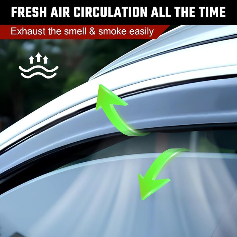 ISINLASSO in-Channel Rain Guards Fit for Toyota RAV4 2019-2025 Black Extra Durable Shatterproof Side Window Deflectors, Window Visors, Wind Deflectors - 4 PCS - Image 3